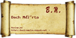 Bech Márta névjegykártya